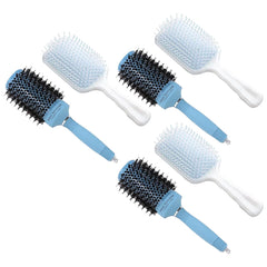 Kuber Industries Hair Brush | Bristles Brush | Hair Brush with Paddle | Sharp Hair Brush for Woman | Suitable For All Hair Types | TGX525..-XH45BLE |Pack of 6| Ice Blue & Blue
