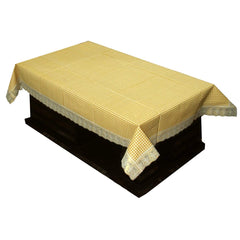 Kuber Industries Flower Design PVC 4 Seater Center Table Cover 60"x40"(Brown) - CTKTC040100