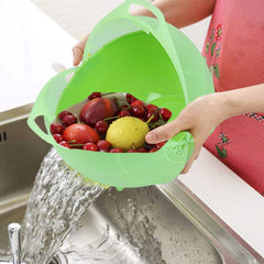 Kuber Industries Plastic Solid Washing Bowl Strainer - 2 Pieces, Multicolour