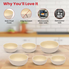 Kuber Industries 12 Pcs Ceramic Dinner Set | Bowl Plates Serving Spoon | Dishwasher & Microwave Safe | Kitechen Crockery Set for Dining & Gifting | Lead Cadium Bone-Ash free | Cream
