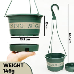 Homestic Flower Pot|Hanging Pots for Plants Balcony Railing|Small|Green