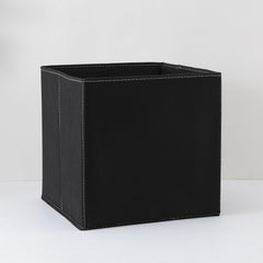 Kuber Industries Foldable Storage Basket|Square Toy Storage Bin|Front Grab Handle|Wardrobe, Closet Organizer (Navy Blue) (Pack Of 2)