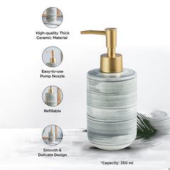 Urbane Home Liquid Soap Dispenser | Handwash Soap Dispenser | Soap Dispenser for Wash Basin | Shampoo Dispenser Bottle | Bathroom Dispenser Bottle | 350 ML | Gray