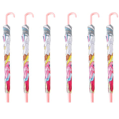 Kuber Industries Disney Princess Print Umbrella For Kids|Automatic Umbrella For Rain-Pack of 6 (Multi)