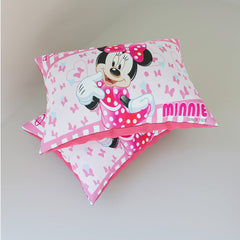 Kuber Industries Disney Minnie Pillow Cover | Silk Pillow Cover | Soft Pillow Cover | Luxurious Pillow Cover For Home | Set of 6 | 16x24 Inch | Pink