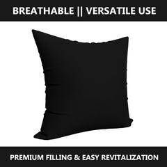 Heart Home Cushion Filler | Cotton Cushion Filler | Cushion For Sofa | Cushion Pillow Filler | Premium Sofa Cushion For Hotel-Bedroom | Washable & Odorless | 16 Inch | Black