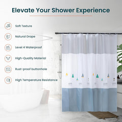 Kuber IndustriesSoft Texture Bath curtain|Natural Drape Waterproof Shower Curtain 6 Feet|Pack of 2|Grey