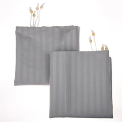 Kuber Industries Bolster Covers | Soft Cotton Bolster Cover Set | Diwan Round Bolster Pillow Covers | Striped Pattern Masand Cover | 16x32 Inch | Pack of 6 | Gray