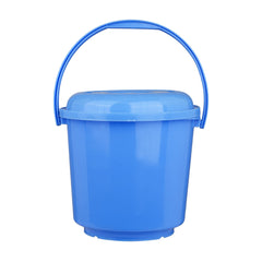 Heart Home Bucket with Lid | Plastic Bucket for Mopping | Bucket for Cleaning | Storage Container Bucket | Water Storage Bucket | Bathroom Bucket | Plain Bucket | 5 LTR | Blue