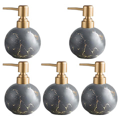 Kuber Industries Liquid Soap Dispenser | Handwash Soap Dispenser | Soap Dispenser for Wash Basin | Shampoo Dispenser Bottle | Bathroom Dispenser Bottle | Pack of 5 | ZX022GY | 300 ml | Gray