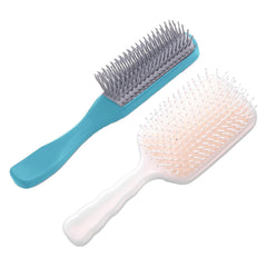Kuber Industries Hair Brush | Flexible Bristles Brush | Hair Brush with Paddle | Straightens & Detangles Hair Brush | Suitable For All Hair Types | Hair Brush Styling Hair | Set of 2 | Pink & Blue