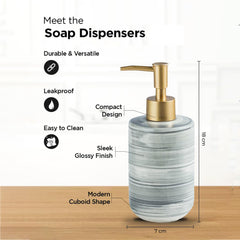 Urbane Home Liquid Soap Dispenser | Handwash Soap Dispenser | Soap Dispenser for Wash Basin | Shampoo Dispenser Bottle | Bathroom Dispenser Bottle | 350 ML | Gray