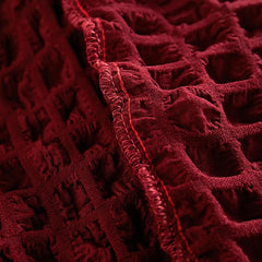 Kuber Industries Pack of 2 Sofa Cover | Single Seater Sofa Cover | Sofa Chair Cover | Couch Cover for Hall | Universal Sofa Slipcover | Elastic Spandex Sofa Cover for Living Room | OSSC006 | Wine Red