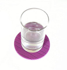 Heart Home Soft EVA Foam Coasters for Home Kitchen, Office Desk, Set of 12 (Purple)-HS_38_HEARTH21360
