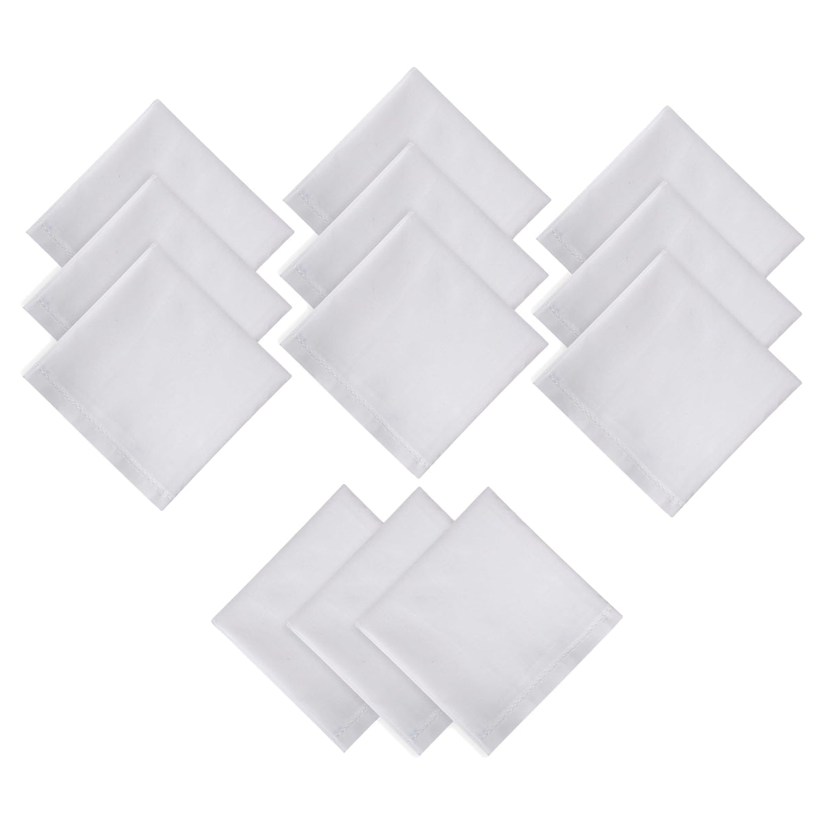 Kuber Industries Handkerchief | Premium Cotton Fabric | Handkerchief for men | Handkerchief for Boys | Men's Handkerchief Set | Plain Hanky Rumal | 4100 | Pack of 12 | White