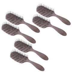 Kuber Industries Hair Brush | Detangler Hair Brush | Leaf Flexible Bristles | Hair Brush with Paddle | Quick Drying Hair Brush | Suitable For All Hair Types | 6 Piece | Pack of 2 | HSBIOCFE | Coffee
