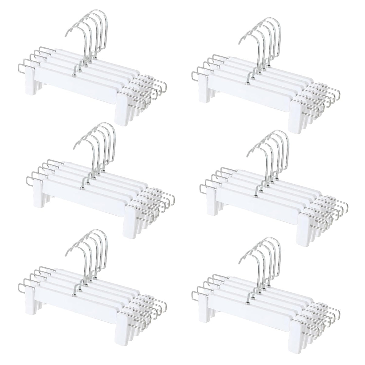 Kuber IndustriesRecycled Plastic Cloth Hanger Set of 30 With Chromed Plated Steel Hook (White)