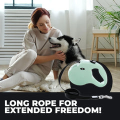 Kuber Industries Retractable Dog Leash|One Button Break with Safety Lock|Automatic & Non-Slip Handle|WINDOG-1092|Soft Padded Handle for Comfort Grip|Pet Training & Walking Accessory|Green (Pack of 6)