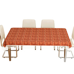 Heart Home Dining Table Cover | PVC Table Cloth Cover | 6-Seater Table Cloth | Table Protector Cover | Table Cover for Dining Table | Wooden Check Table Cover | 60x90 Inch | DTC | Brown