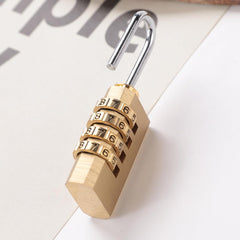 Kuber Industries 4 Digit Combination Padlock|Keyless Luggage Lock-Pack of 2 (Brass)