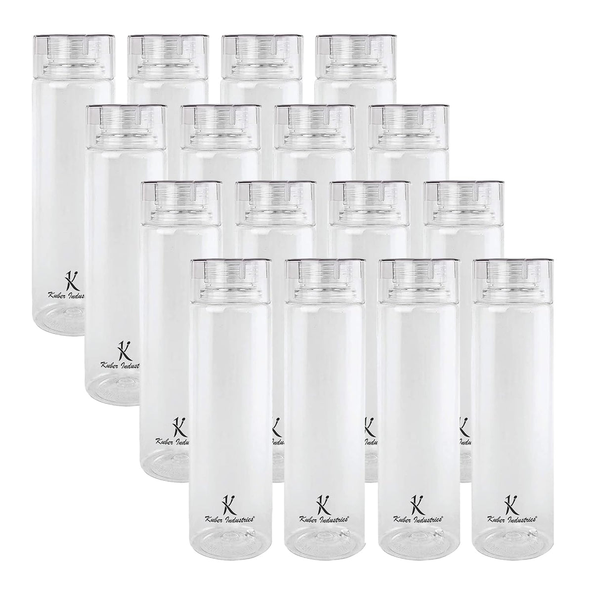Kuber Industries BPA Free Plastic Water Bottles | Breakproof, Leakproof, Food Grade PET Bottles | Water Bottle for Kids & Adults | Plastic Bottle Set of 4 |Natural (Pack of 4)