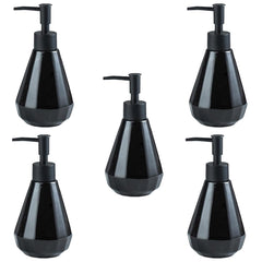Kuber Industries Liquid Soap Dispenser | Handwash Soap Dispenser | Soap Dispenser for Wash Basin | Shampoo Dispenser Bottle | Bathroom Dispenser Bottle | Pack of 5 | ZX060BK |250 ml | Black