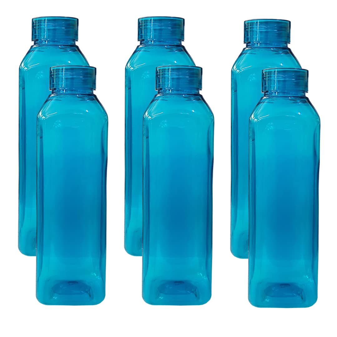 Kuber Industries BPA Free Plastic Water Bottles | Breakproof, Leakproof, Food Grade PET Bottles | Water Bottle for Kids & Adults | Plastic Bottle Set of 6 |Natural (Pack of 2)