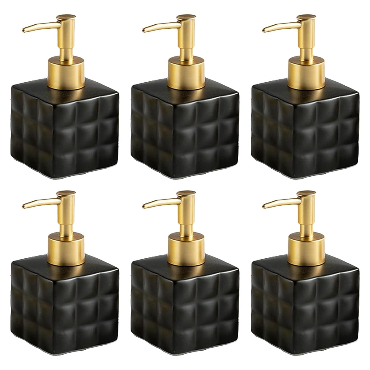 Kuber Industries Liquid Soap Dispenser | Handwash Soap Dispenser | Soap Dispenser for Wash Basin | Shampoo Dispenser Bottle | Bathroom Dispenser Bottle | Pack of 6 | 220 ml | Black