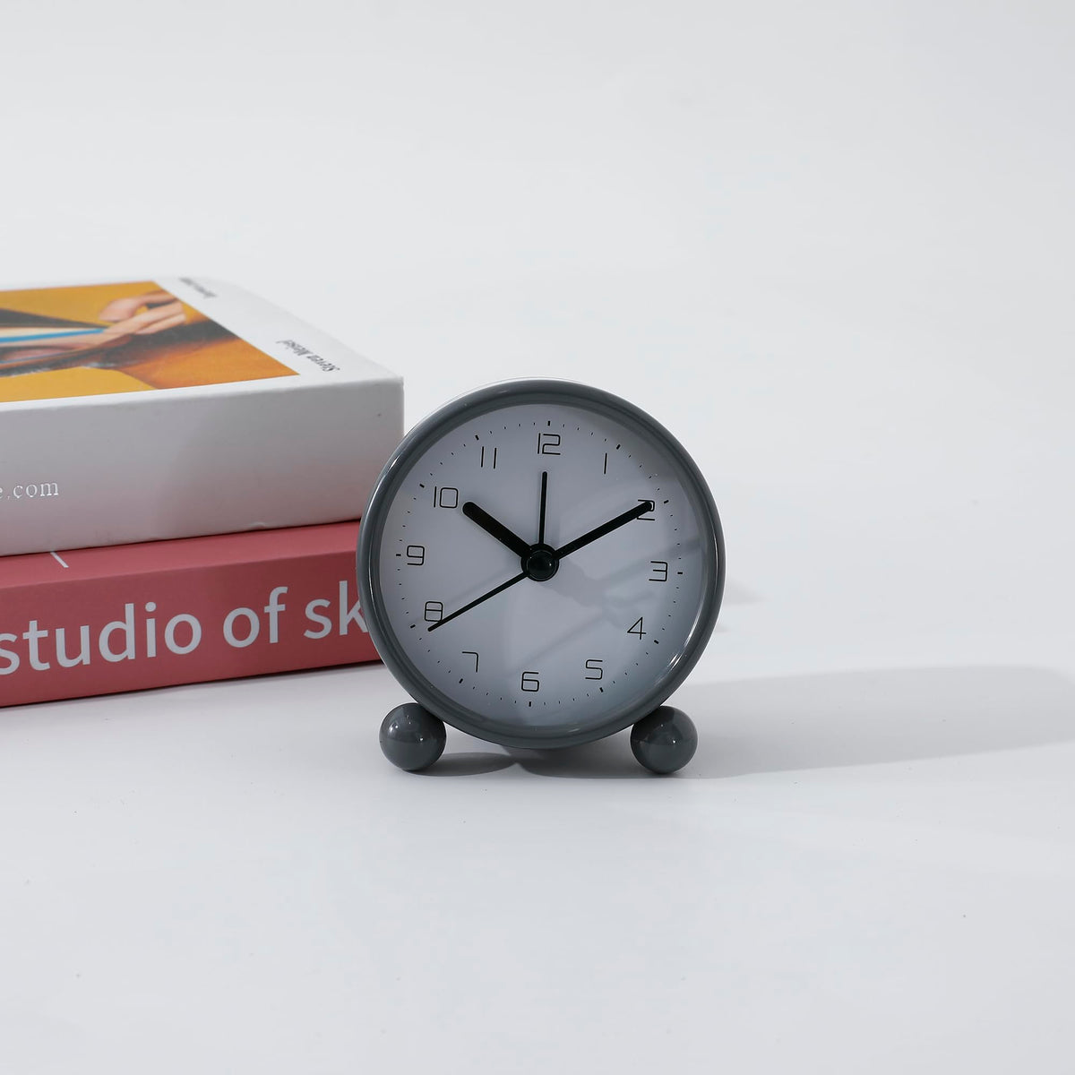 Heart Home Timer Alarm Clock for Students & Heavy Sleepers | Study Table Watch for Kids Bedroom and Living Room | Dark Grey