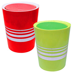Heart Home Plastic Dustbin/Wastebin With Swing Lid, 7 Liter- Pack of 2 (Red & Green)-47HH0817