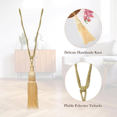 Heart Home Tassel | Curtain Tie Back Tassel Set | Curtain Holder Tieback | Curtain Tieback | Curtain Holder for Home & Office Décor | Moti Kit Pit Tassel | Cream