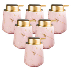 Kuber Industries Liquid Soap Dispenser | Handwash Soap Dispenser | Soap Dispenser for Wash Basin | Shampoo Dispenser Bottle | Bathroom Dispenser Bottle | 6 Piece | Pack of 2 | 400 ml | ZX010PK | Pink