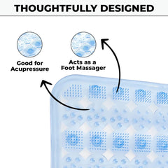 Kuber Industries Bathroom Mat|Anti Slip Mat for Bathroom Floor|Durable,Wear Resistant & Easy to Maintain|Acupressure & Foot Massager Door Mat with Water Drainage Holes|SG-01|69x36 cm,Blue (Pack of 6)