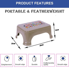 Heart Home Disney Team Stool | Bathroom Square Stool | Plastic Stool For Bathroom | Stool for Kitchen | Bathroom Patla | Support Stool for Bathroom | P6 | Pack of 3 | Multi