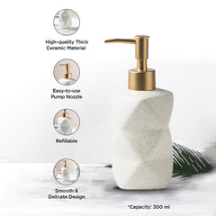 Kuber Industries Liquid Soap Dispenser | Handwash Soap Dispenser | Soap Dispenser for Wash Basin | Shampoo Dispenser Bottle | Bathroom Dispenser Bottle | 300 ML | White