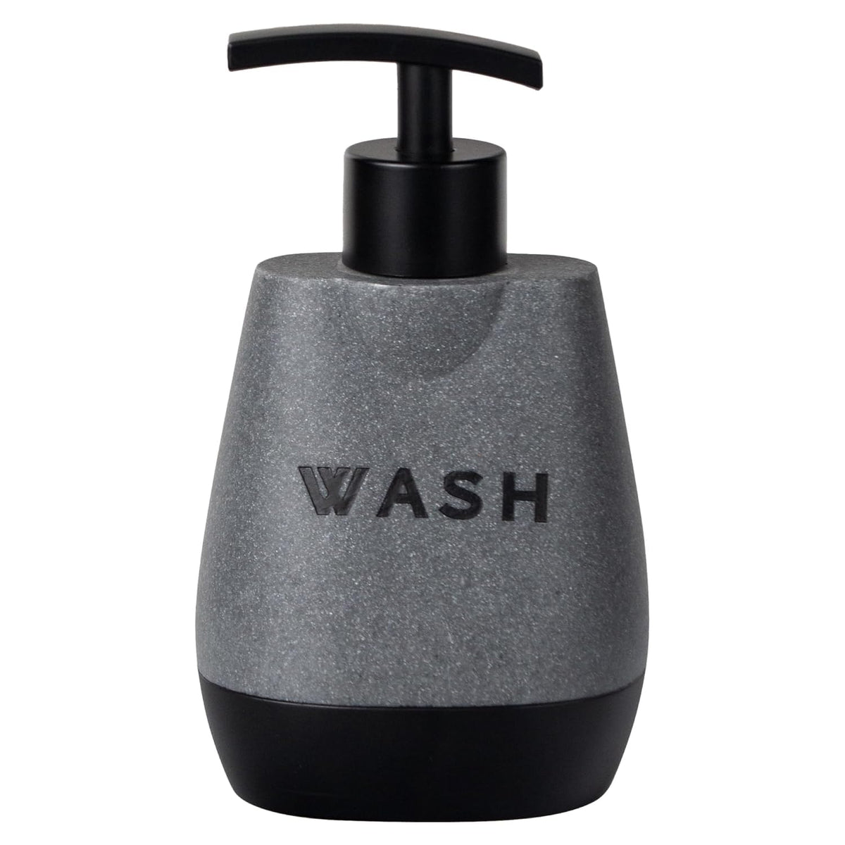 Kuber Industries Premium Polyresin Liquid Soap Dispenser | 250ml | Modern Stylish Kitchen Office Bathroom Dispenser for Kitchen | Non Fragile | Scratch Proof | Moisture Resistant | Grey-Black Color