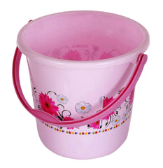 Kuber Industries Floral Print Bathroom Bathing Set of 3 Piece with Plastic 18 LTR Bucket, 1 LTR Mug, 40 LTR Bath Tub (Pink)-KUBMART1273, Standard