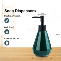 Homestic Liquid Soap Dispenser | Handwash Soap Dispenser | Soap Dispenser for Wash Basin | Shampoo Dispenser Bottle | Bathroom Dispenser Bottle | 3 Piece | ZX060BK | 250 ml | Black