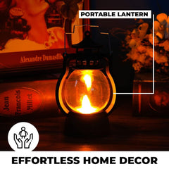 Homestic Pack of 4 LED Lantern Lamp|Battey Operated|Flameless Yellow Light|Safe & Easy to Maintain|Diwali Lights for Home Decoration,Along with Other FestivitiesB0-003A|Black