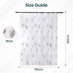 Kuber IndustriesSoft Texture Bath curtain|Natural Drape Waterproof Shower Curtain 6 Feet| Pack of 6|White