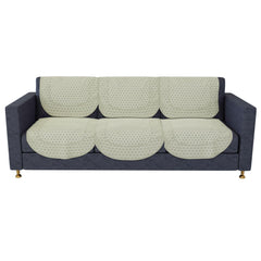 Heart Home Sofa Cover | Net Sofa Slipcover Set | Sofa Cover for Living Room | Sofa Cover for Hall | 5-Seater Sofa Cover for Home Decor | Dot Sofa Cover Set | Cream