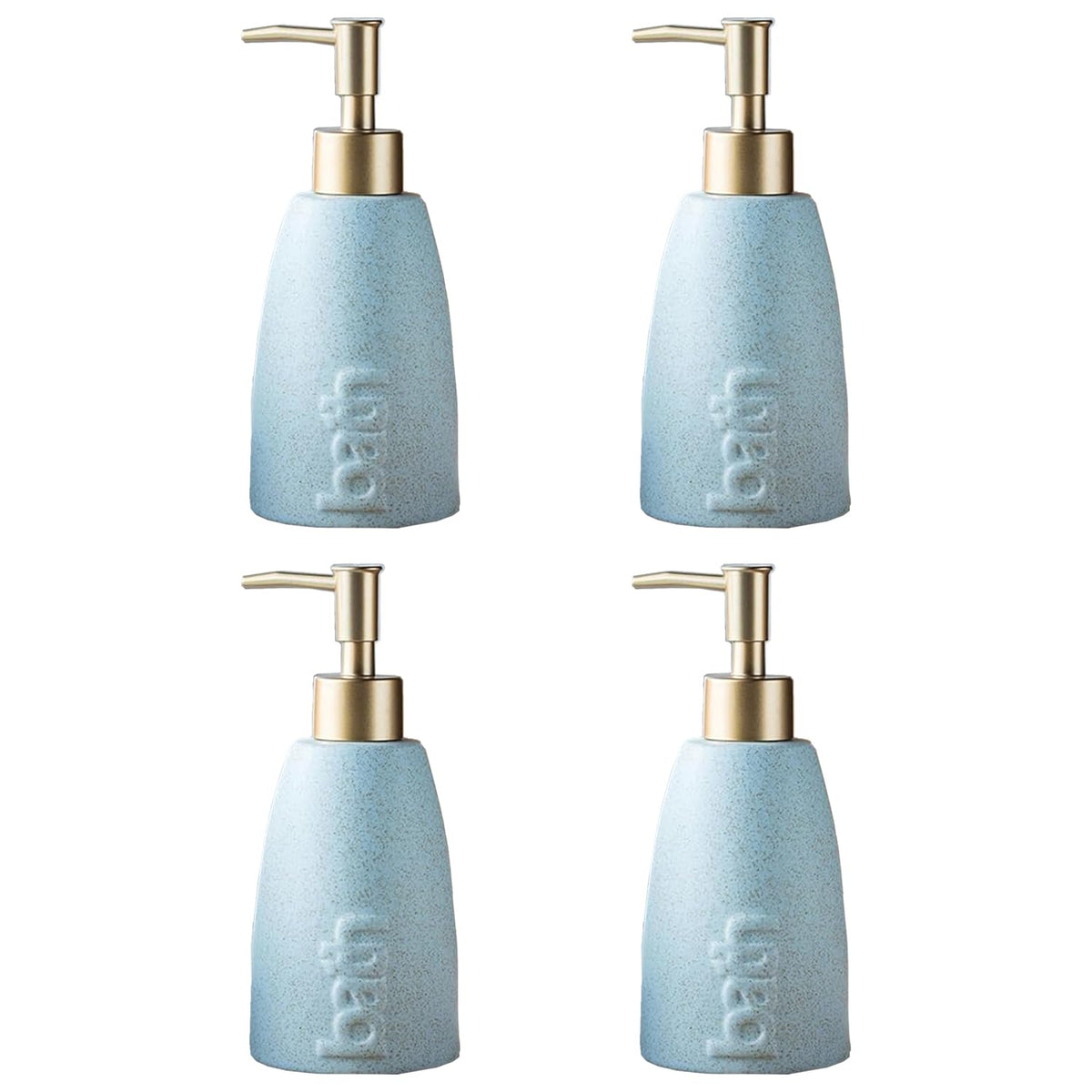 Kuber Industries Liquid Soap Dispenser | Handwash Soap Dispenser | Soap Dispenser for Wash Basin | Shampoo Dispenser Bottle | Bathroom Dispenser Bottle | Pack of 4 | 320 ml | Blue