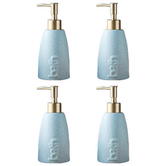 Kuber Industries Liquid Soap Dispenser | Handwash Soap Dispenser | Soap Dispenser for Wash Basin | Shampoo Dispenser Bottle | Bathroom Dispenser Bottle | Pack of 4 | 320 ml | Blue