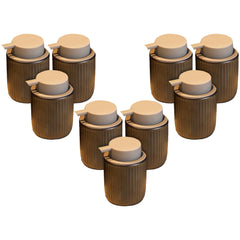 Kuber Industries Liquid Soap Dispenser | Handwash Soap Dispenser | Soap Dispenser for Wash Basin| Bathroom Dispenser Bottle | 9 Piece | Pack of 3 | 320 ml | JY00162BK | Black