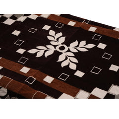 Kuber Industries Floral Cotton 4 Seater Rectangular Centre Table Cover - Brown Pack of 1