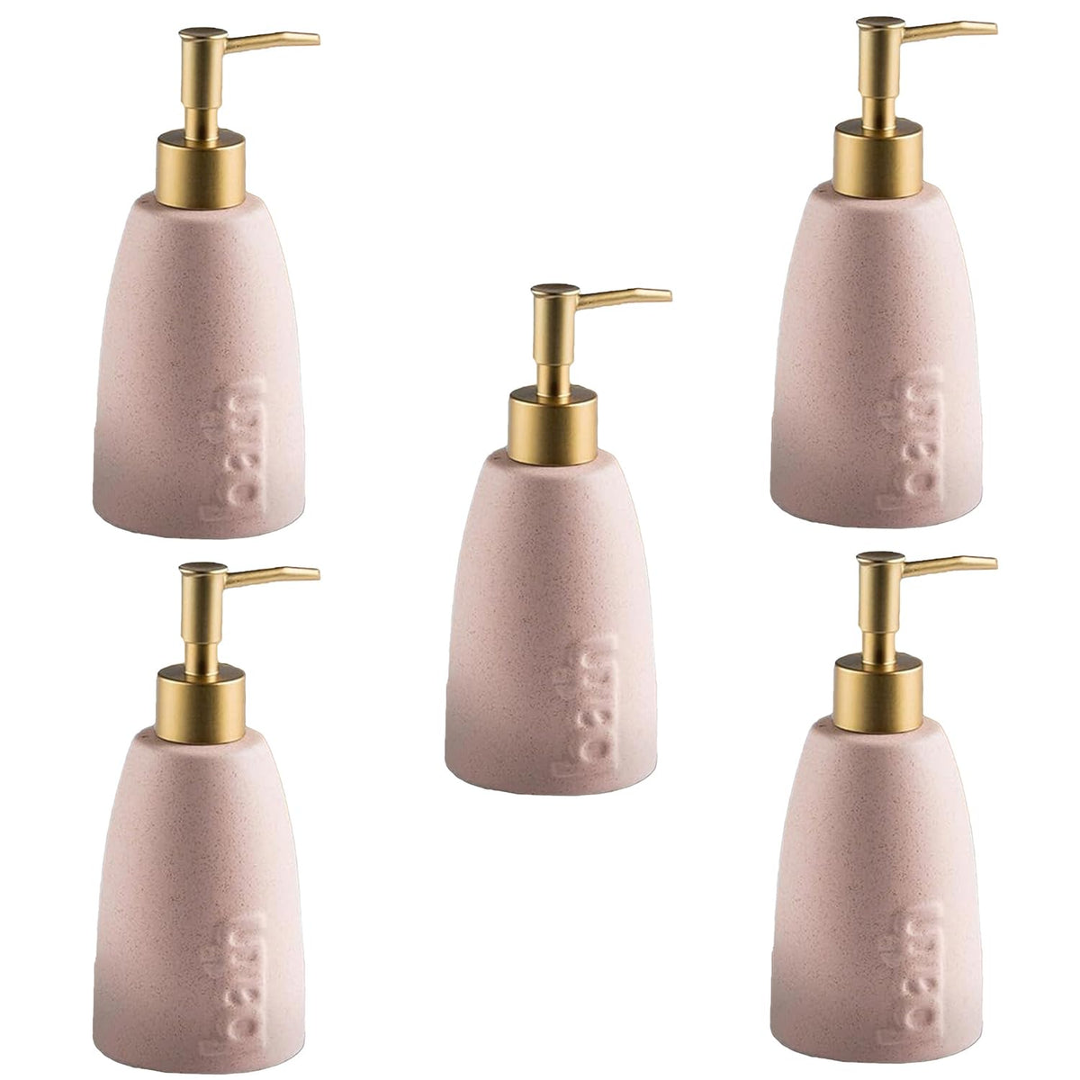 Kuber Industries Liquid Soap Dispenser | Handwash Soap Dispenser | Soap Dispenser for Wash Basin | Shampoo Dispenser Bottle | Bathroom Dispenser Bottle | Pack of 5 | ZX044PK | 320 ml | Pink