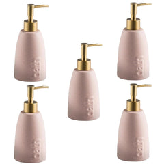 Kuber Industries Liquid Soap Dispenser | Handwash Soap Dispenser | Soap Dispenser for Wash Basin | Shampoo Dispenser Bottle | Bathroom Dispenser Bottle | Pack of 5 | ZX044PK | 320 ml | Pink