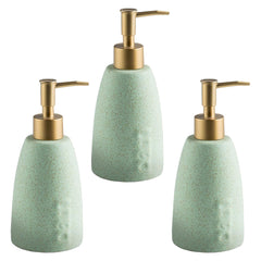 Kuber Industries Liquid Soap Dispenser | Handwash Soap Dispenser | Soap Dispenser for Wash Basin | Shampoo Dispenser Bottle | Bathroom Dispenser Bottle | ZX044GN | Pack of 3 | 320 ml | Green