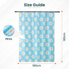 Kuber IndustriesSoft Texture Bath Curtain|Natural Drape Waterproof Shower Curtain 6 Feet|Pack of 6|Blue
