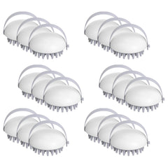 Kuber Industries Hair Massager Brush | Soft Silicone Bristles | Shampoo Brush for Hair Washing | Scalp Massager | Massager Brush For Dandruff | 18 Piece | Pack of 6 | XJWTEU | White